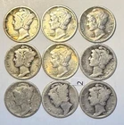 Mercury Dimes Lot of 9 90% Silver - Mixed Dates  [2]