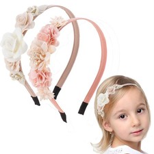 2 PCS Floral Hairband Headbands Girls Toddlers Kids Plastic Flower Accessory