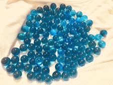 Lot Of 130 Transparent Turquoise Blue Marbles 5/8  