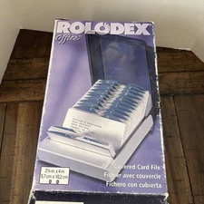 2003 - New Rolodex Office 500 Covered Card File D67012AS Platinum Lid