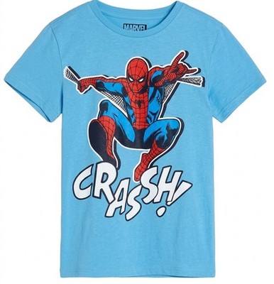 Spiderman 140 T- Shirt Marvel Blau Kurzarm Kurzarmshirt Superheld Hero Comic