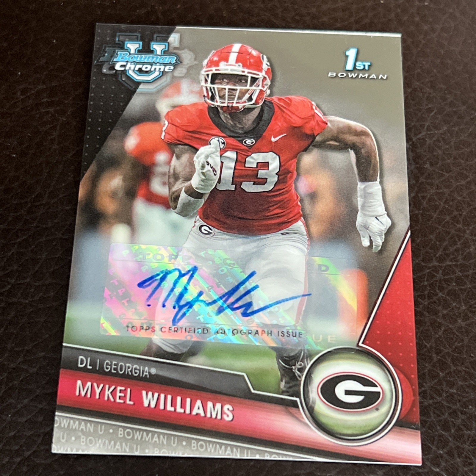 Mykel Williams Rookie Auto 2023 Bowman U Chrome 1st First Prospect #91 Bulldogs