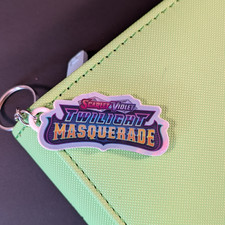 Pokemon TCG Scarlet & Violet Twilight Masquerade Holographic Binder Tag Keychain