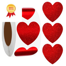 Red Heart Stickers, 500 Pcs 1 Inch Valentines Day Stickers for