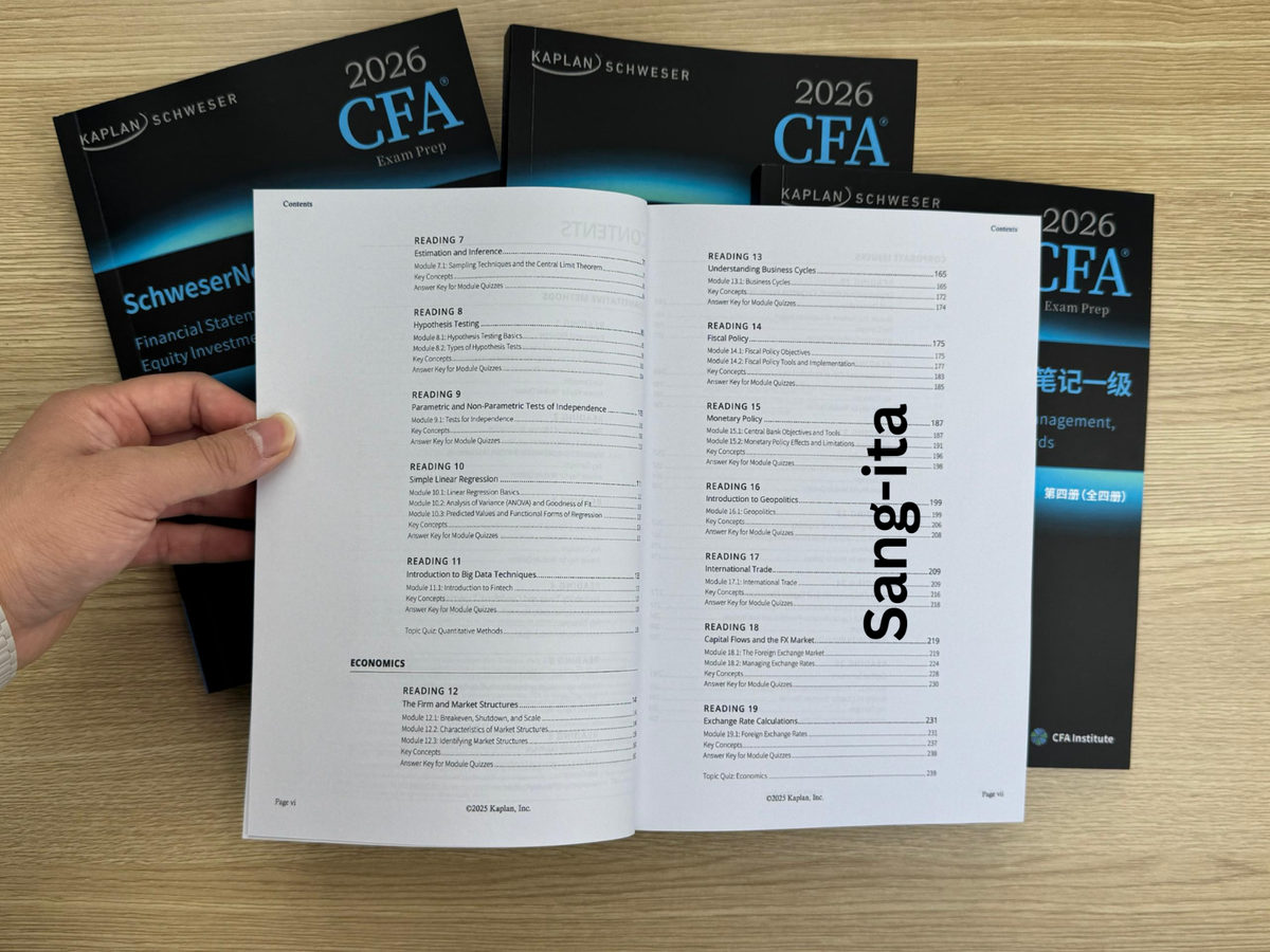kaplan schweser cfa level 1 2026( Book Set of 4)/Free Shipping
