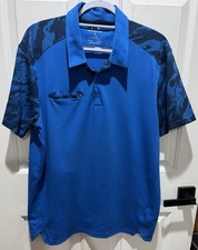 Oakley Polo Shirt Mens XL Blue Camouflage Hydrolix Golf Moisture Wicking