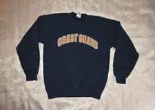 Vintage Y2K Coast Guard Crewneck Sweatshirt Men s Medium Navy Fleece Reflective