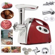 Electric Meat Grinder Mincer Stainless Steel Reverse 2-Setting Red/Silver 240V