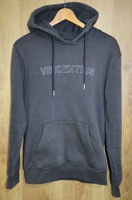 Vincentius Embroidered Grey Logo Hoodie -  Medium M