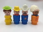 Vintage Fisher Price Little People Western Town,Sheriff,Indian Chief,Cowboy,Lady
