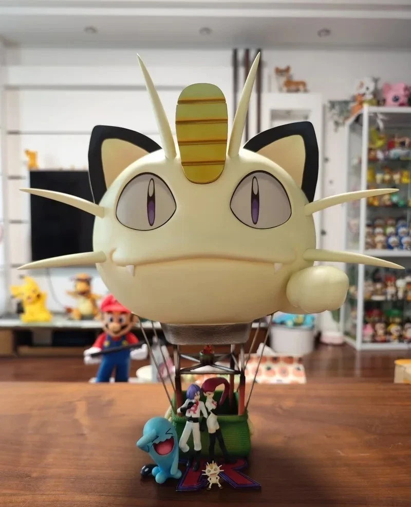 Figurine Miaouss Pokémon montgolfière en PVC de 25cm, le cadeau idéal pour fan de pop culture