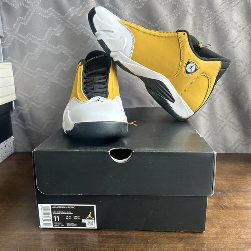 Nike Air Jordan 14 Ginger Yellow Black White 487471-701 Mens New Size 11