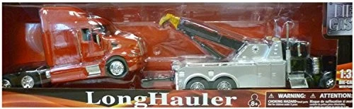 Camión de remolque Newray Peterbilt negro con cabina Peterbilt roja escala 1/32 - diecast Foto 4 de 4