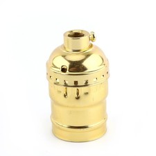 Walfront E27 Pendant Light Bulb Socket Stand Gold Without Switch And Wire