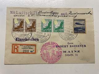 LETTER ZEPPELIN STAMP AIRMAIL EUROPE NORTH AMERICA LZ 129 HINDENBURG 1936