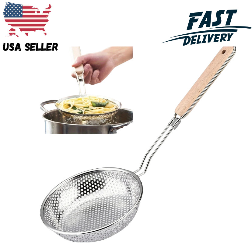 Stainless Steel Wire Skimmer Kitchen Cookware Spider Strainer Skimmer