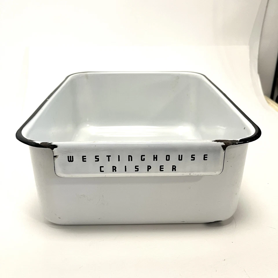 De colección Westinghouse Frigorífico Crisper Cajón Repuesto Metal Esmalte Foto 2 de 4
