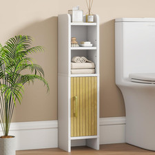 Small Bathroom Storage Corner Floor Cabinet Narrow Toilet Paper Cabinet