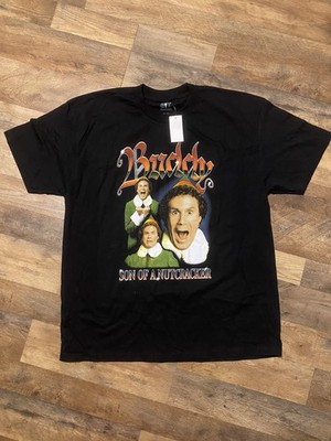 Buddy The Elf   Son Of A Nutcracker   Black Christmas T-shirt Men's Size XL