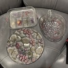 Vintage 1990’s Indiana Glass Rainbow Garden Line Platter, Relish Tray and Bowl — photo 1