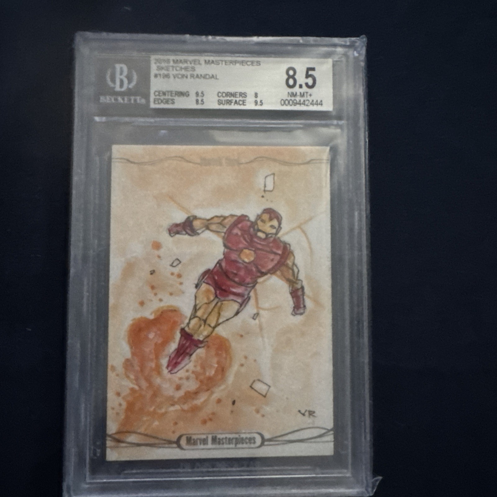Von Randal Marvel 2016 Masterpieces Sketch Artists trading card — raw and PSA graded price guide