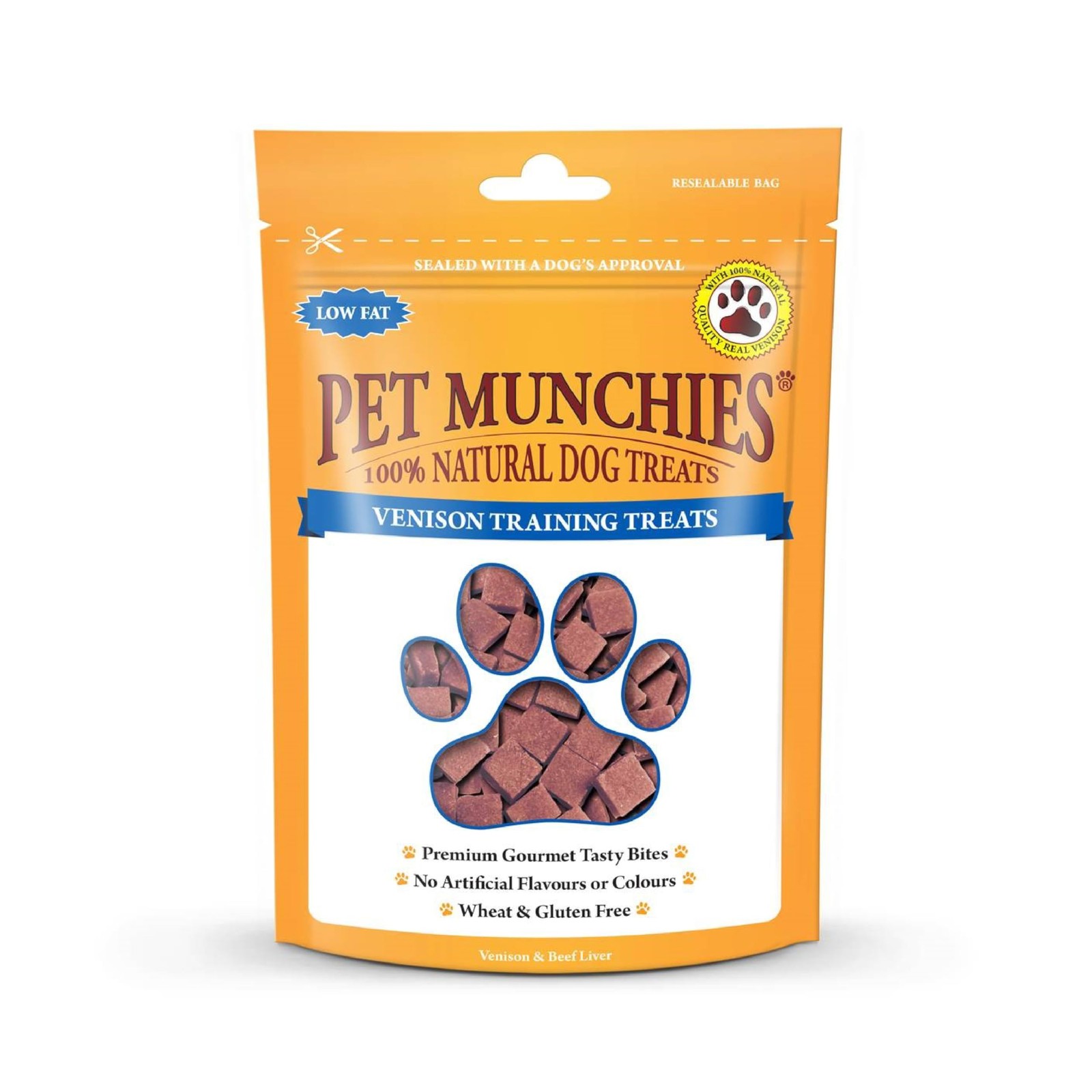 Pet Munchies Venison & Beef Liver Dog Training Treats, Grain Free Tasty Bites
