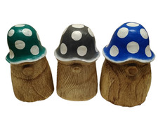 Gonk Gnome Mushroom Fair Trade Wooden Ornament Freestanding Eco Home Garden Gift