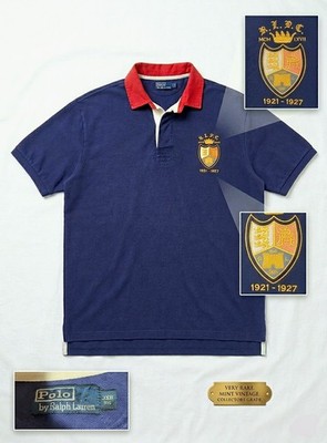 RARE Vtg Polo Ralph Lauren RLPC Rugby Shirt 3XB Big Gold Crest