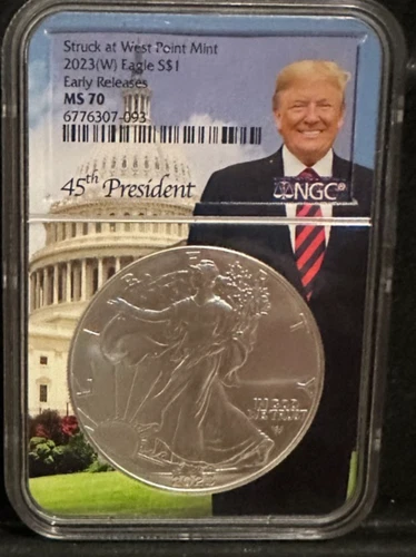 2023-(W)  $1  Silver Eagle NGC MS70 Early Releases Trump Label