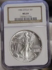 1986 US Silver Eagle $1 NGC MS69 1 st Year Better..