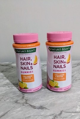 (2 PACK)Nature's Bounty Hair Skin and Nails, Collagen and Biotin, Gummies, 80 Ct