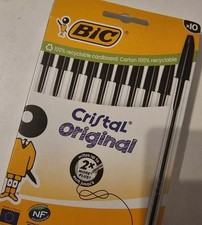Image of BRAND NEW PACK - Bic Cristal Ballpoint Pen 1.0Mm Tip 0.32Mm Line Black Pack 10