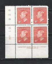 CANADA - 1951 KING GEORGE VI - LOWER LEFT PB - PLATE 13 - SCOTT 306 - MNH