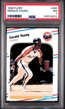 1988 FLEER #460 GERALD YOUNG PSA 7