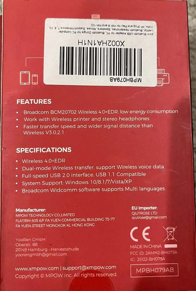 Dongle USB inalámbrico Mpow 4,0 ENR Foto 2 de 2