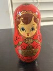 Russian Matryoshka Nesting Dolls Set Red Strawberry Floral Painted Design — photo 4