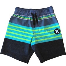 New Hurley Boy's Swim Trunks Board Shorts Striped NWOT Sz 4