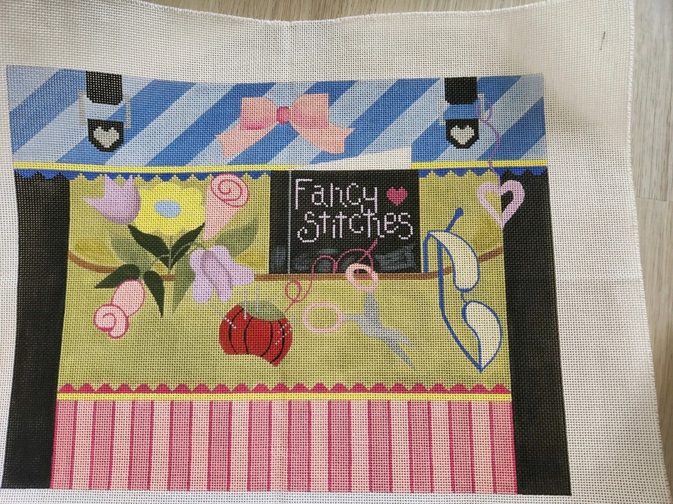 Sew Much Fun~Fancy Stitches~Needlework Bag~Needlepoint Canvas  - Image 3 of 4