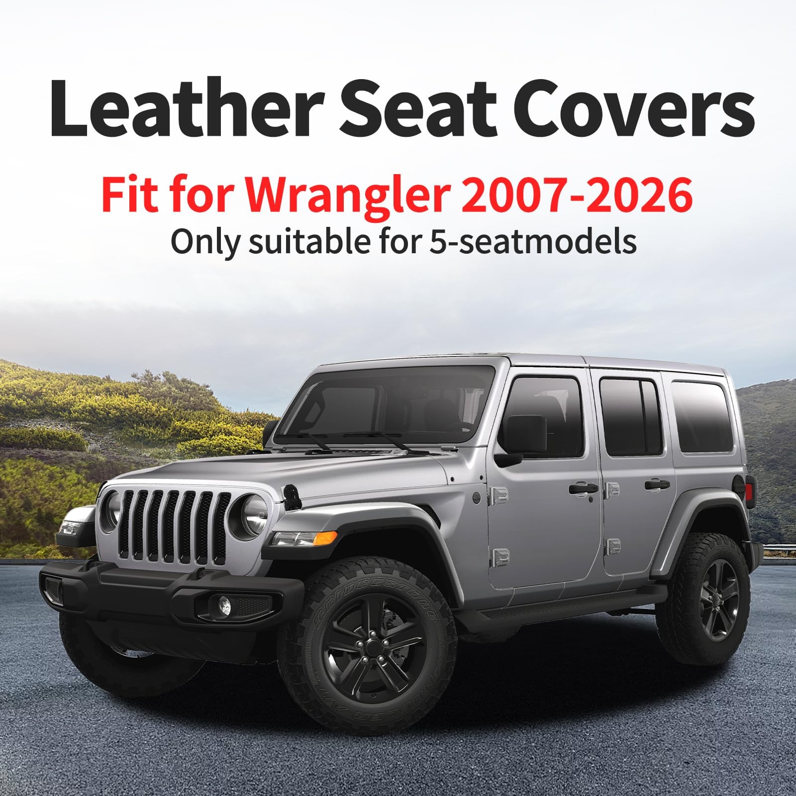 Banklif Fit for Wrangler Seat Covers Compatible with Jeep Wrangler 2005-2025 ... thumbnail 4