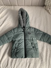 Ted Baker Toddler Coat Age 12-18 Months, Green, Fleece Lined With Hood