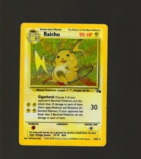 Pokémon Raichu Set Base Holo Raro 14/102 1999 80 HP Carta Inglese Vintage HP