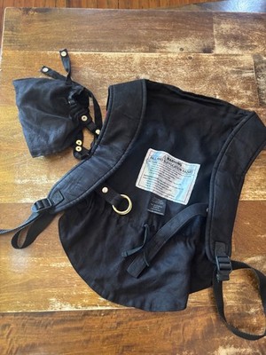 Sakura Bloom Black 100% Linen Scout Baby Infant Carrier USA 7-45lbs.