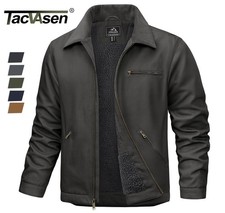 Mens Work Jackets Construction Duck Canvas Jacket Fleece Lined Sherpa Heavy Coat