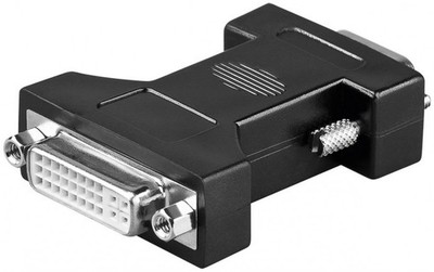 Analoger DVI/VGA Adapter, vernickelt, Schwarz