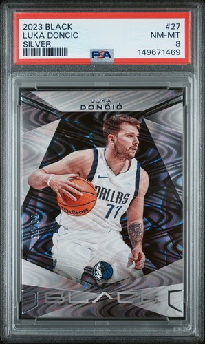 2023 Panini Black #27 Luka Doncic Silver PSA 8 #/75