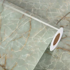 Green Marble Contact Paper for Countertops Waterproof Granite Peel and Stick Wal