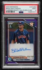 2024 Bowman Chrome Prospect Purple Refractor Brice Matthews PSA 9 MINT Auto 0c3e