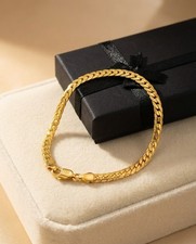 Neu Edle Herren/Damen Halskette 20cm x 3 mm – mit 18K Goldbeschichtung