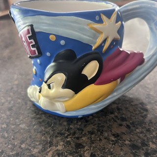 Vtg 1997 Mighty Mouse 3D Ceramic Mug Terrytoons Viacom Relief Coffee Cup Rare