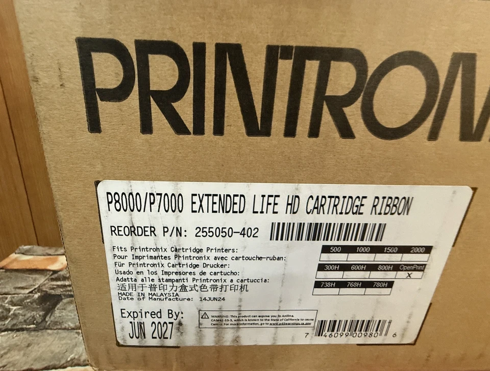 Printronix 255050-402 P8000 and P7000 Extended Life HD Cartridge Ribbon 4 Pack - Image 2 of 4